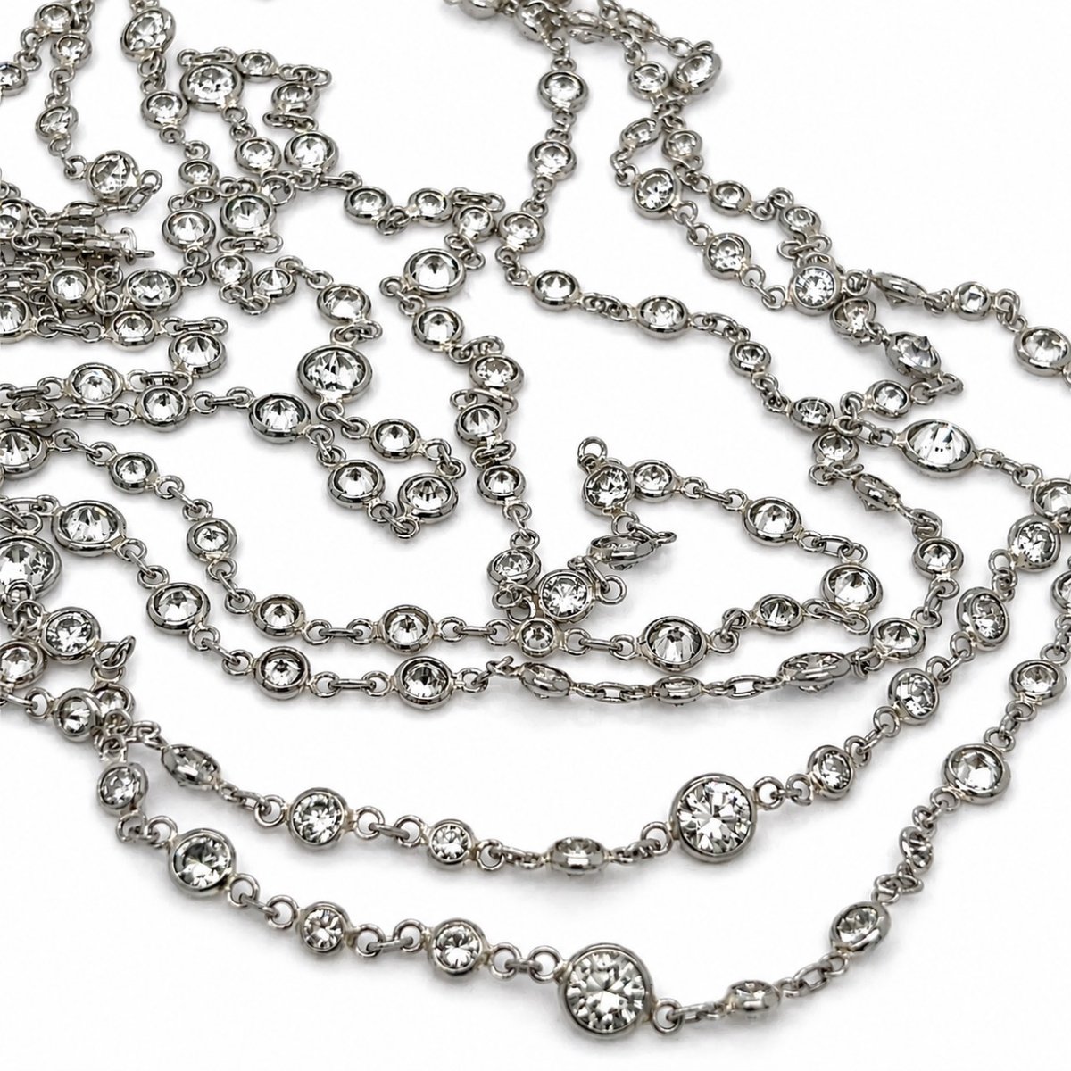 Platinum 17.00 Ct. Diamond by the Yard Necklace