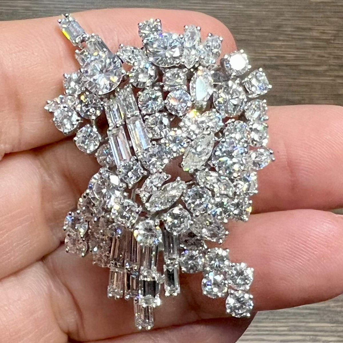 Platinum & 18K Diamond Brooch
