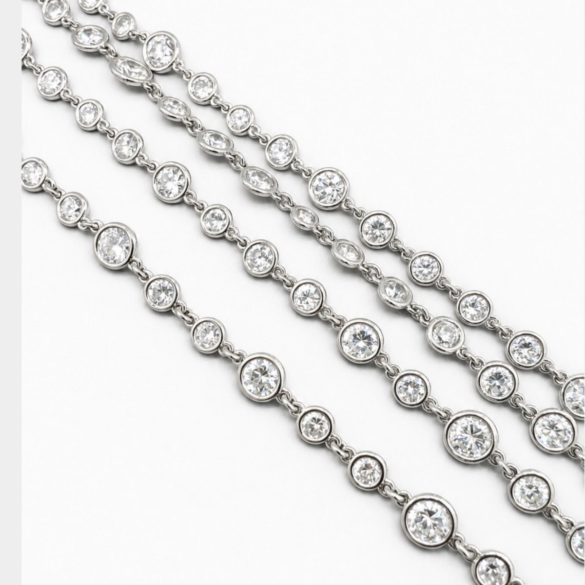 Platinum 16.10 Ct. Diamond by the Yard Necklace