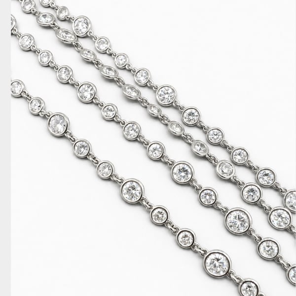 Platinum 16.10 Ct. Diamond by the Yard Necklace