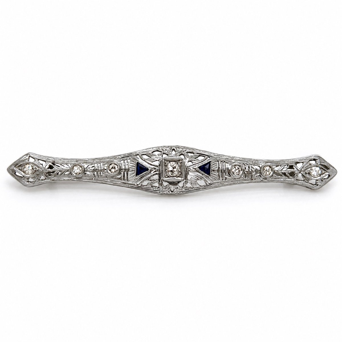 10K White Gold Diamond Brooch