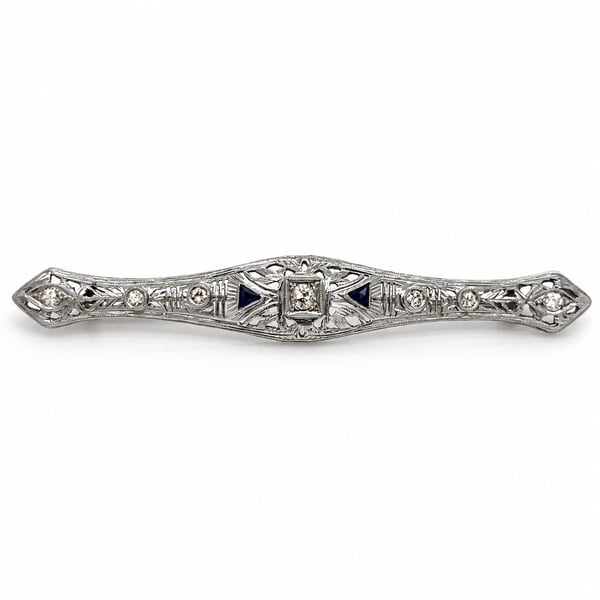 10K White Gold Diamond Brooch