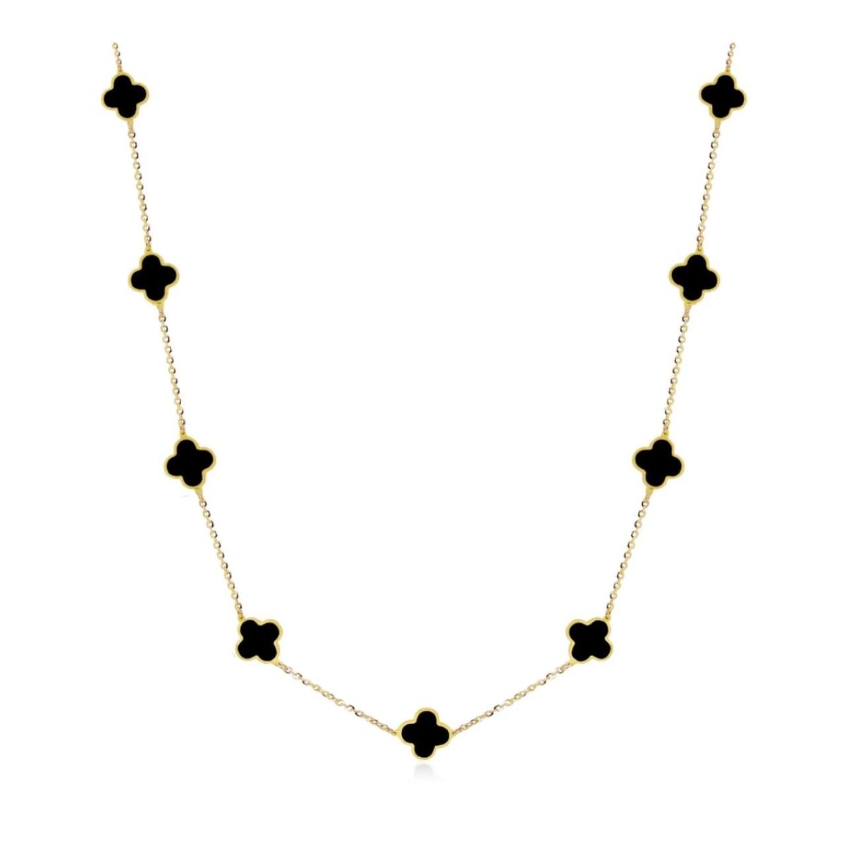 Onyx Black Clover Necklace