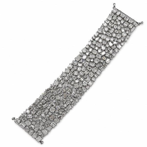 Platinum & 18K White Gold 122.40 Ct. Diamond Bracelet