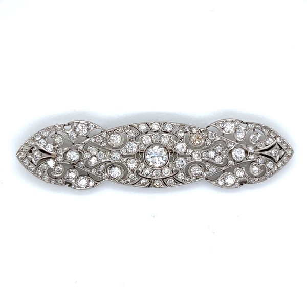 Art Deco Platinum 6.25 Ct. Diamond Brooch