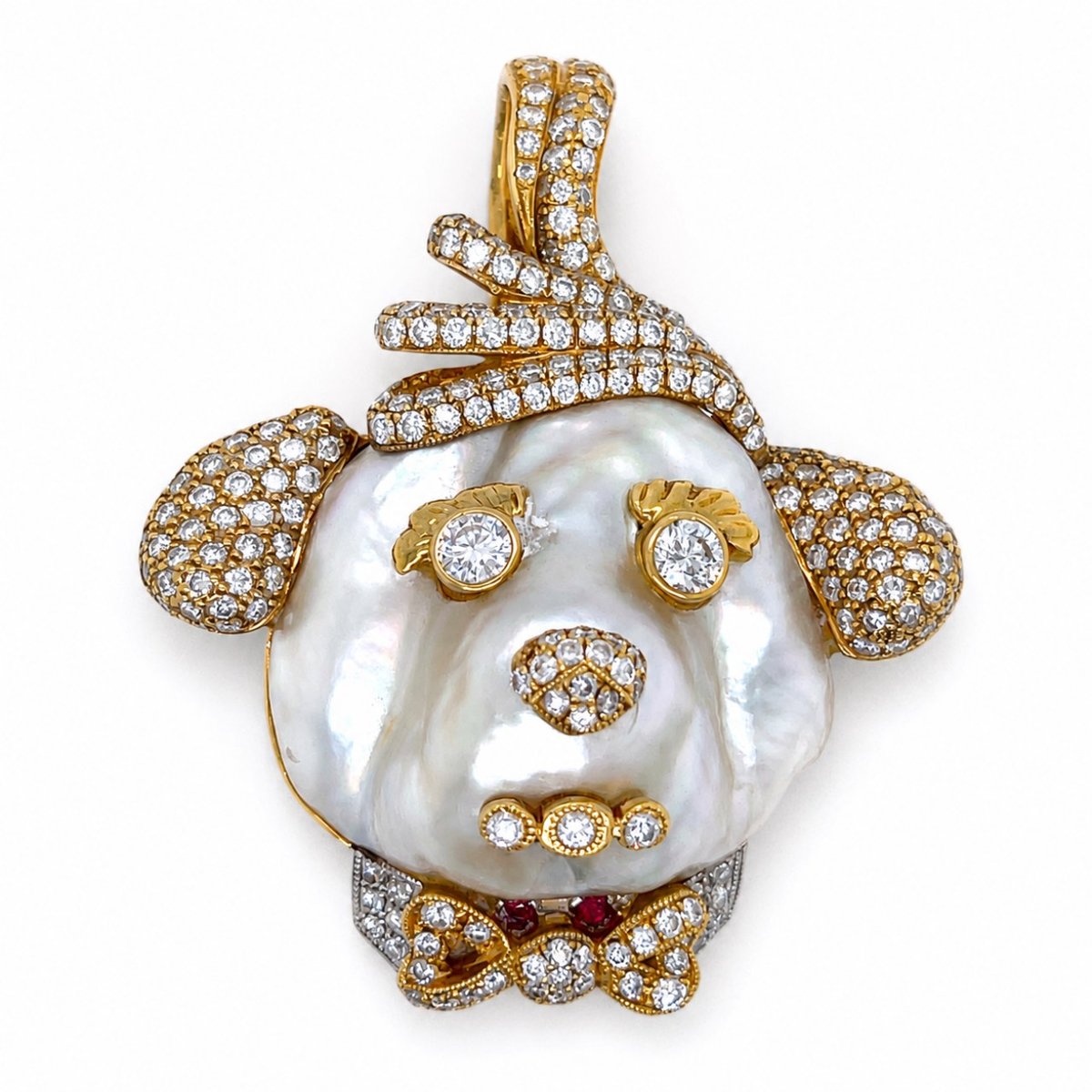 18K Yellow Gold South Sea Pearl & Diamond Pendant