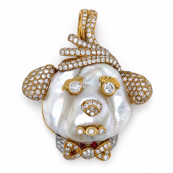 18K Yellow Gold South Sea Pearl & Diamond Pendant