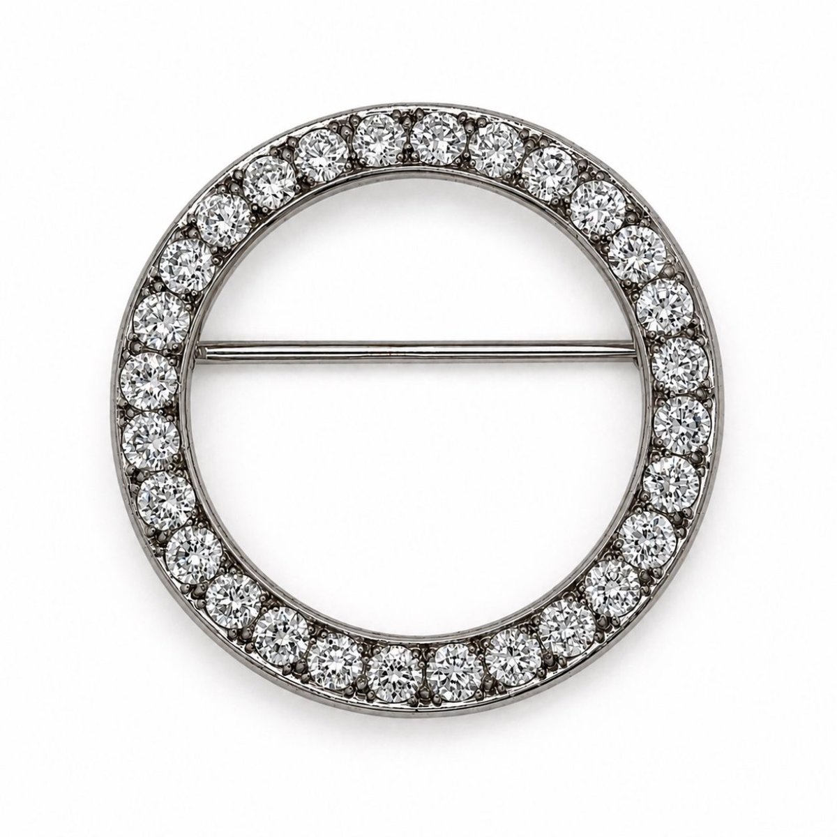 Art Deco Platinum 3.60 Ct. Diamond Brooch