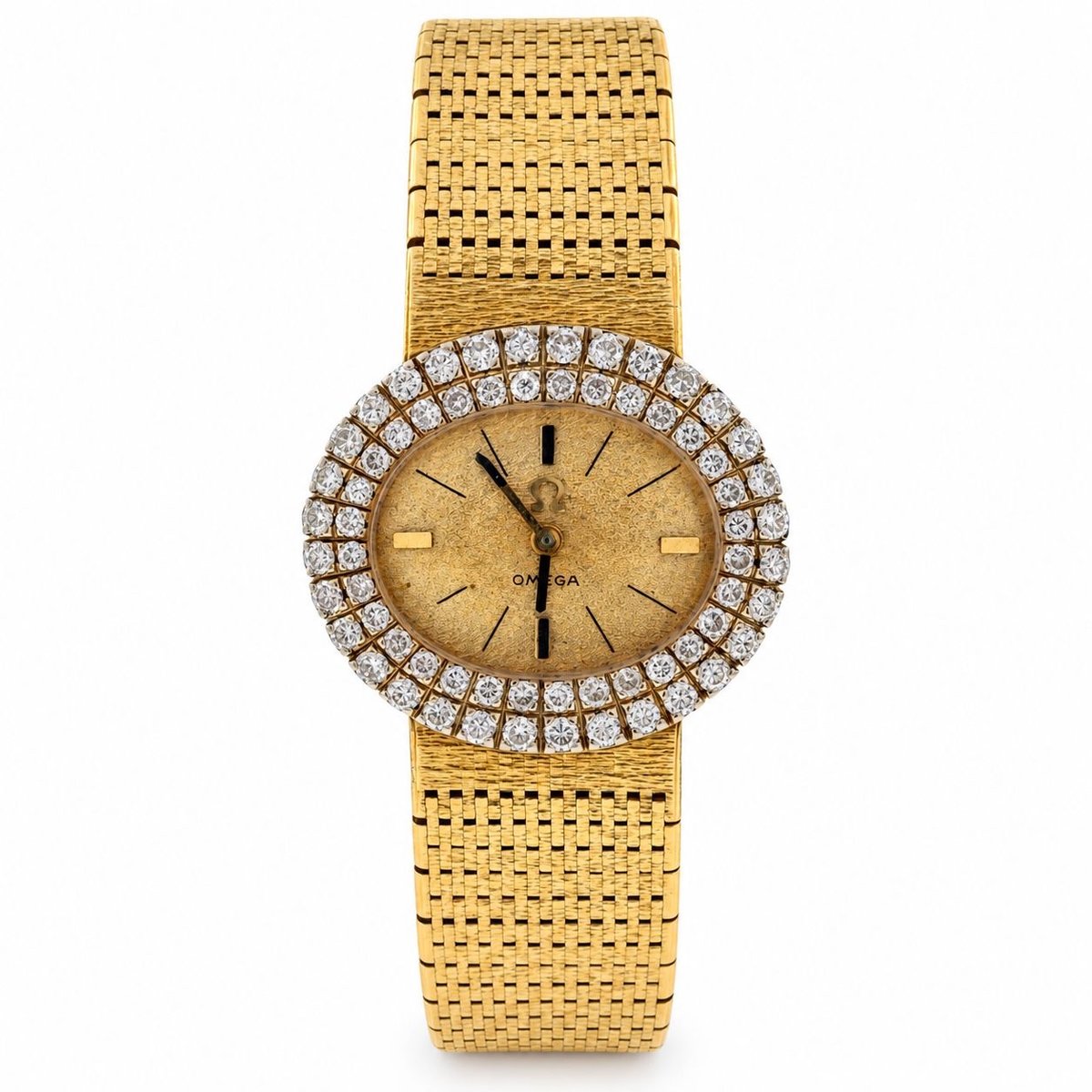 OMEGA Vintage 18K Yellow Gold Diamond Ladies Cocktail Watch