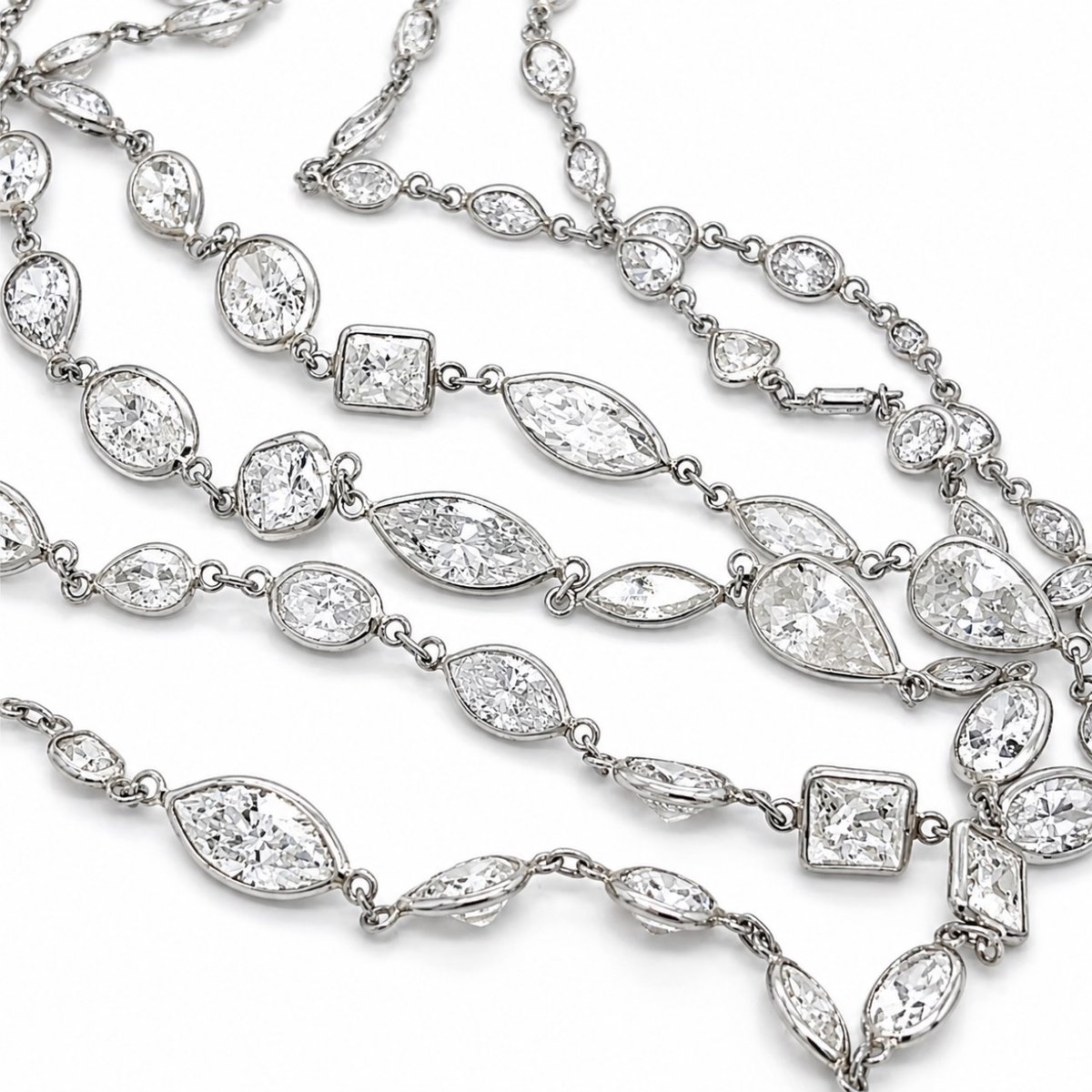 Platinum 40.50 Ct. Diamond by the Yard Necklace