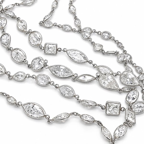Platinum 40.50 Ct. Diamond by the Yard Necklace