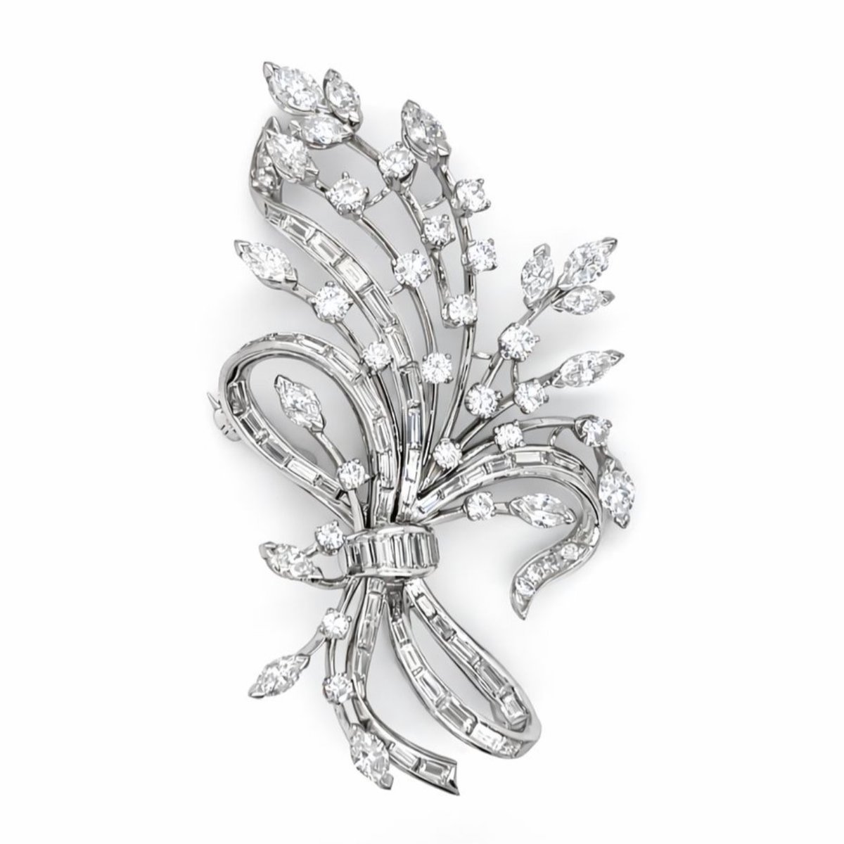 Art Deco Platinum 8.50 Ct. Diamond Brooch