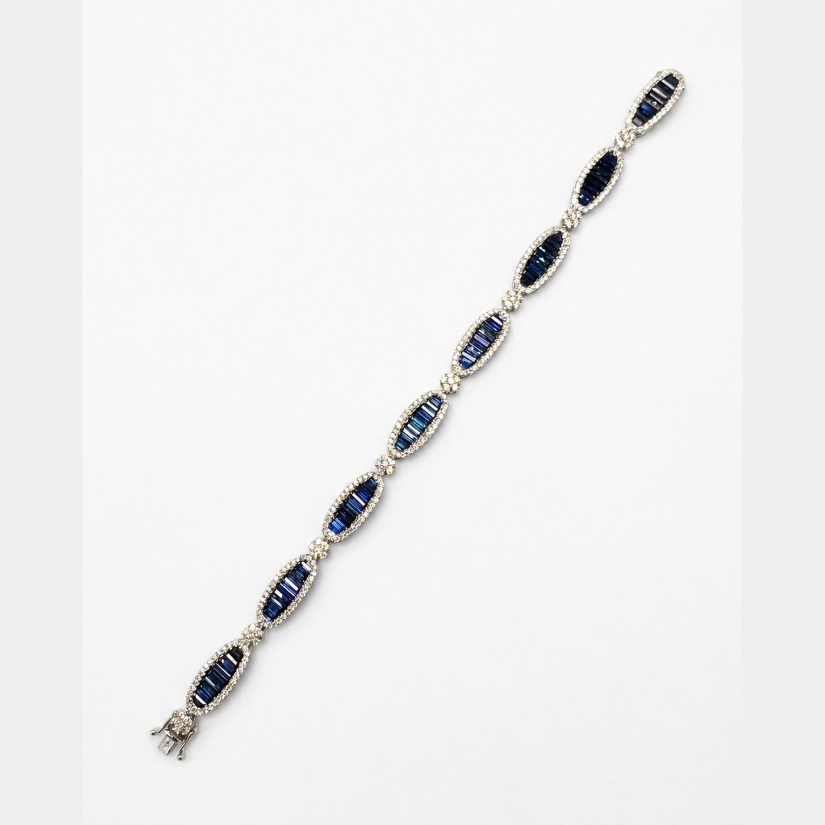 18K White Gold Sapphire & Diamond Bracelet