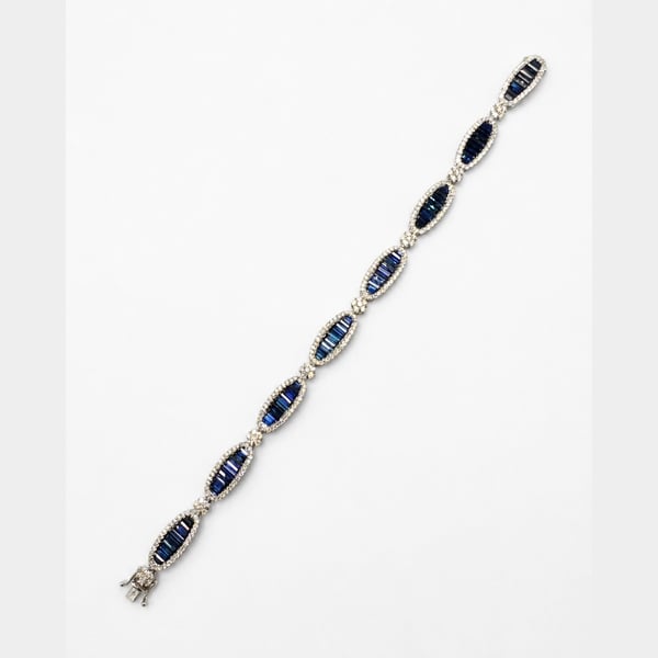 18K White Gold Sapphire & Diamond Bracelet