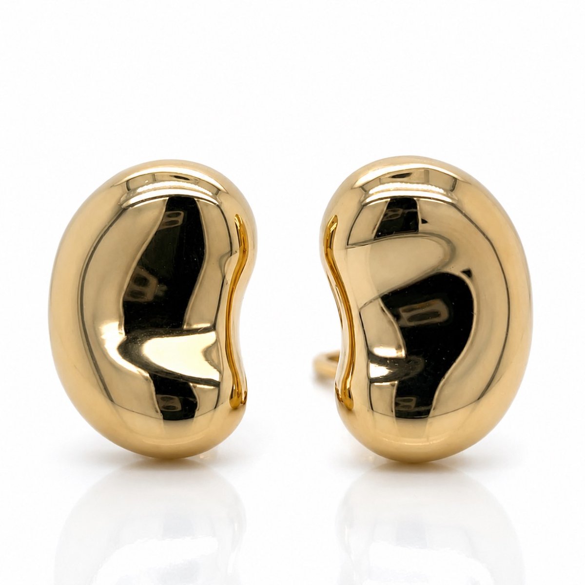 TIFFANY & CO. 18K Yellow Gold Elsa Peretti Bean Earrings