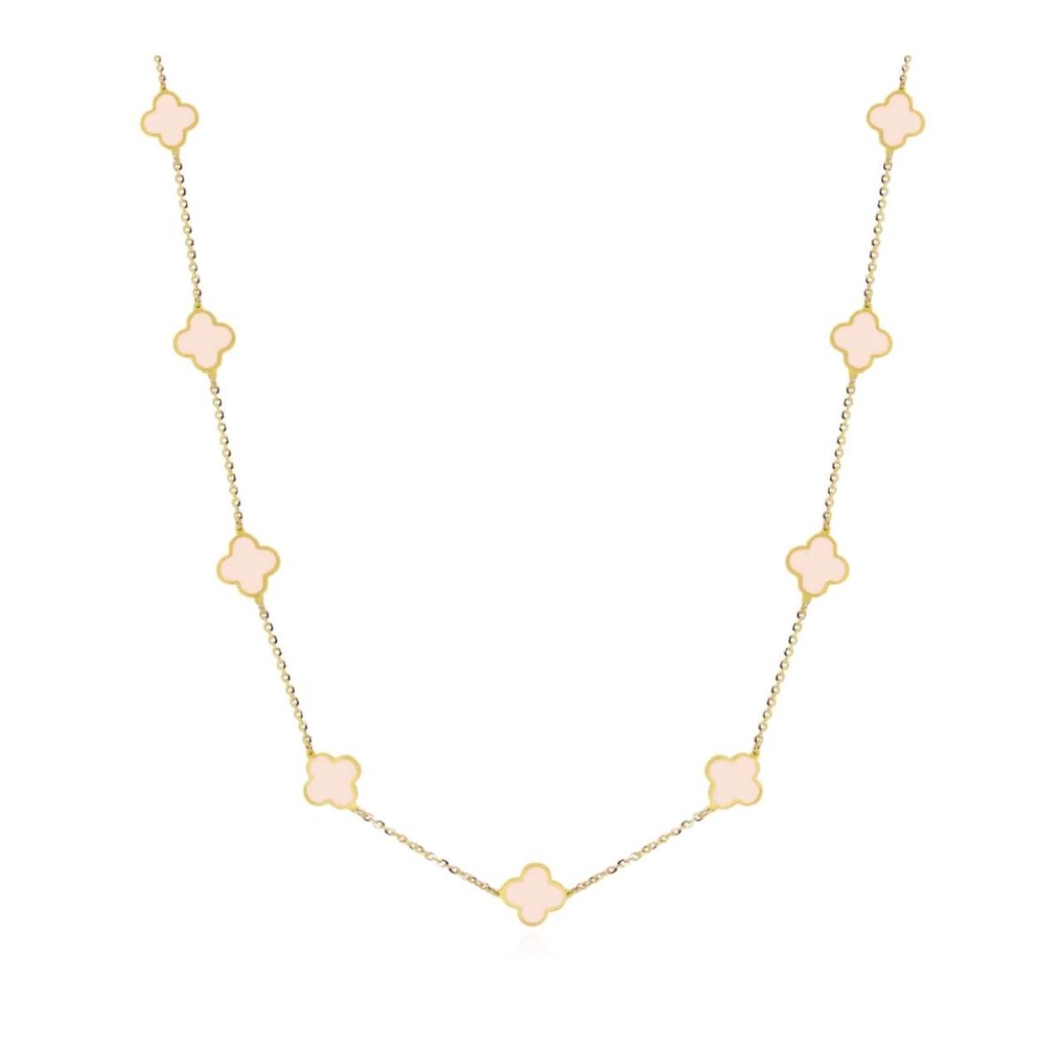 Baby Pink Clover Necklace