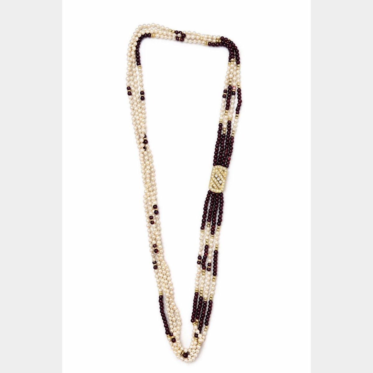 Cultured Pearl & Garnet Necklace