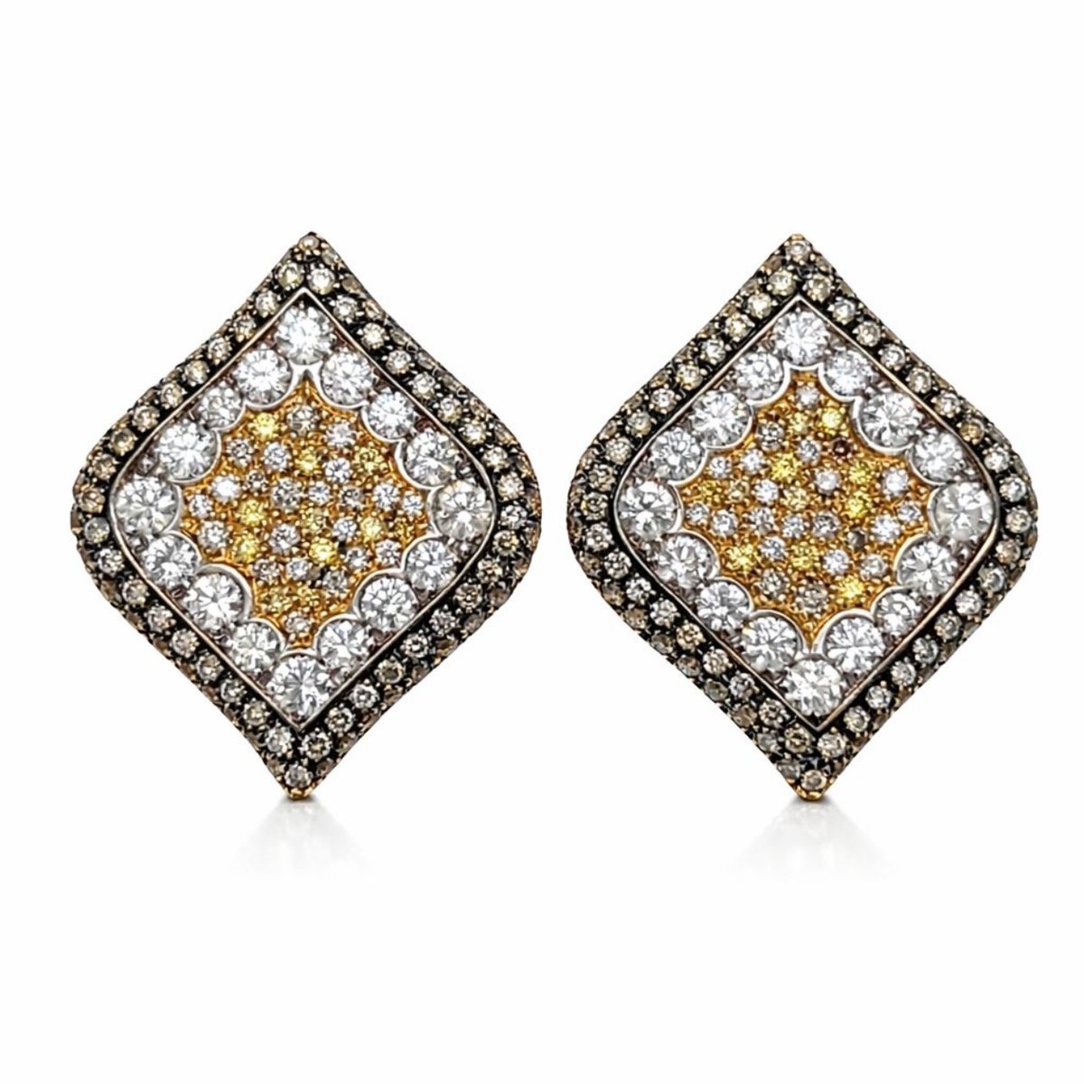 LUCA CARATI 18K Yellow Gold Color Diamond Earrings