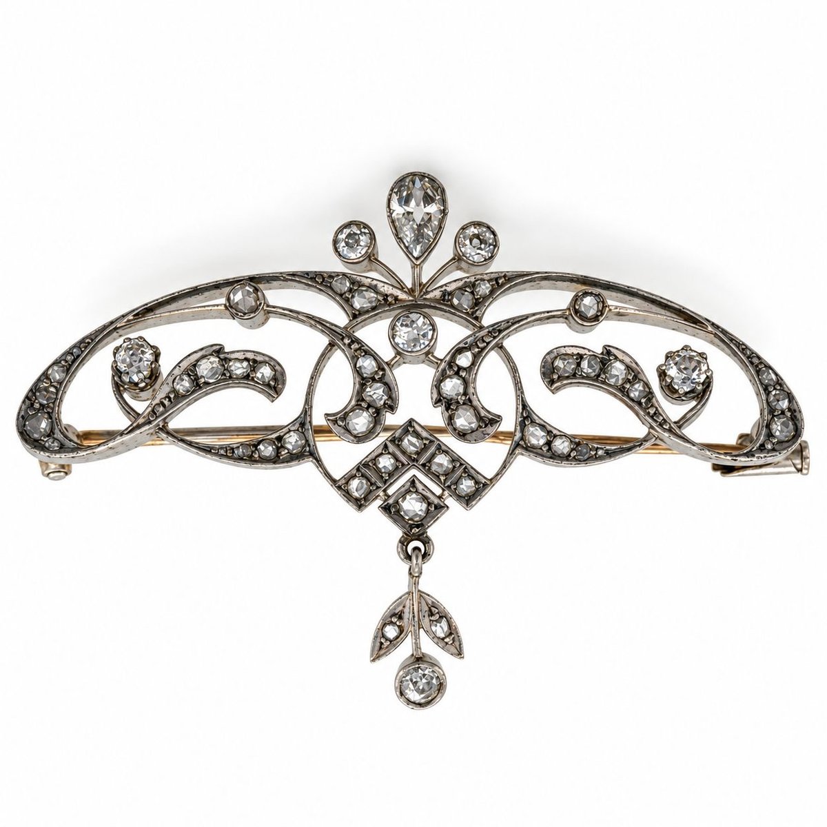 Art Deco Platinum Diamond Brooch