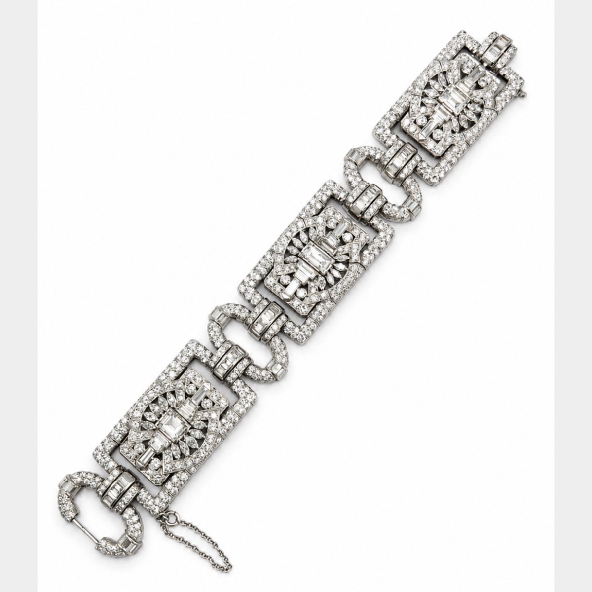 Art Deco Platinum 32.80 Ct. Diamond Bracelet