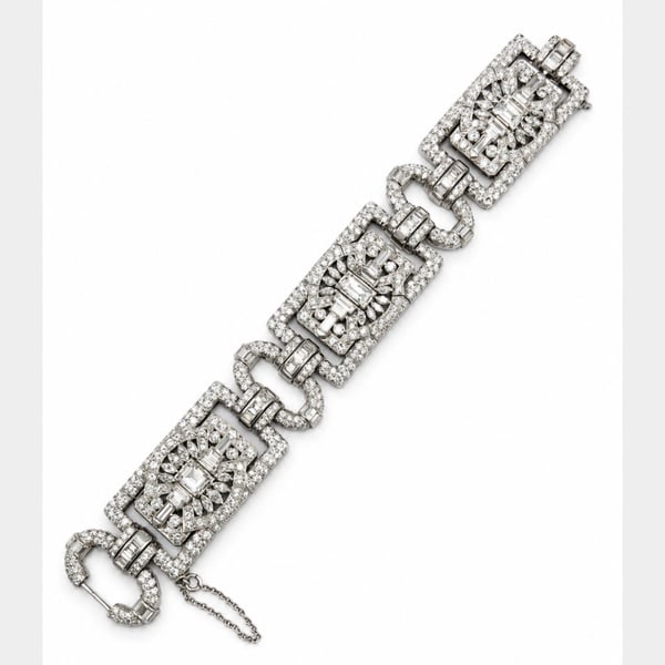 Art Deco Platinum 32.80 Ct. Diamond Bracelet
