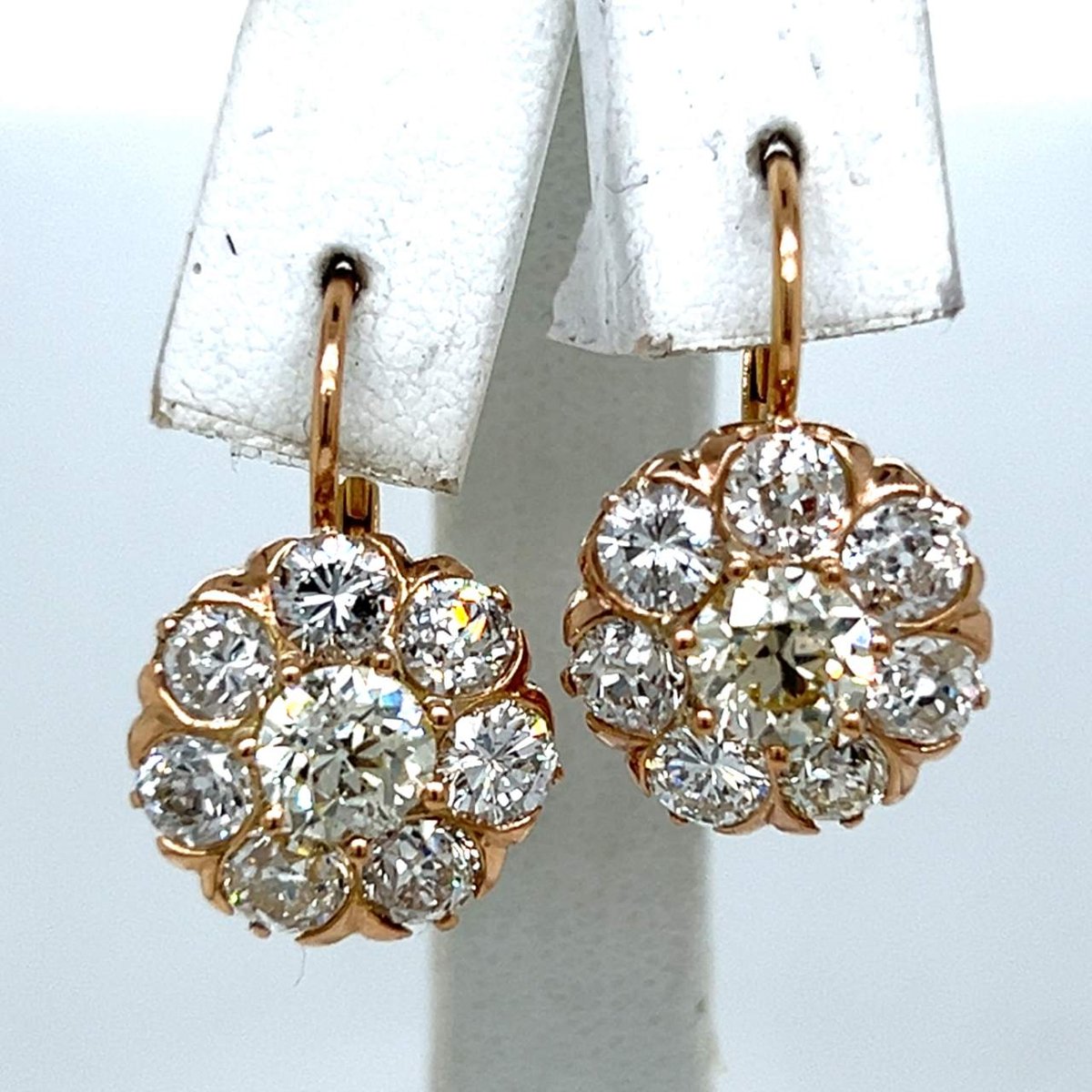 Platinum & 18K Yellow Gold 6.05 Ct. Diamond Earrings
