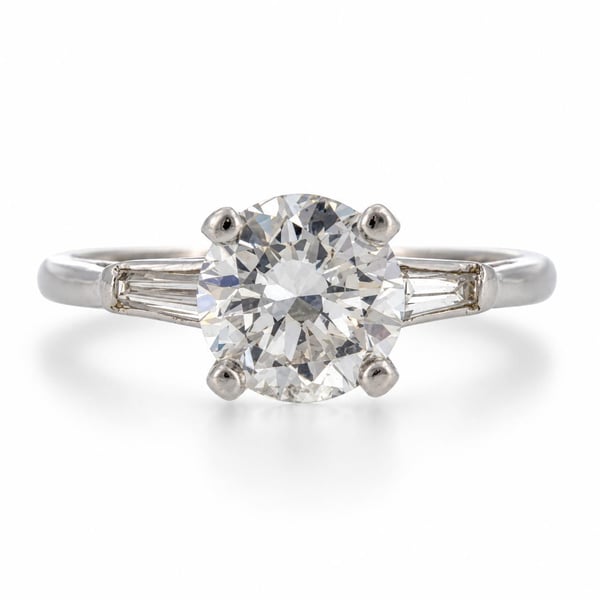 Platinum Art Deco 2.25 Ct. Diamond Engagement Ring