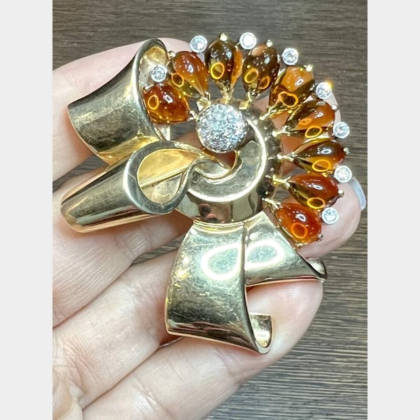 Retro 14K Yellow Gold Brooch