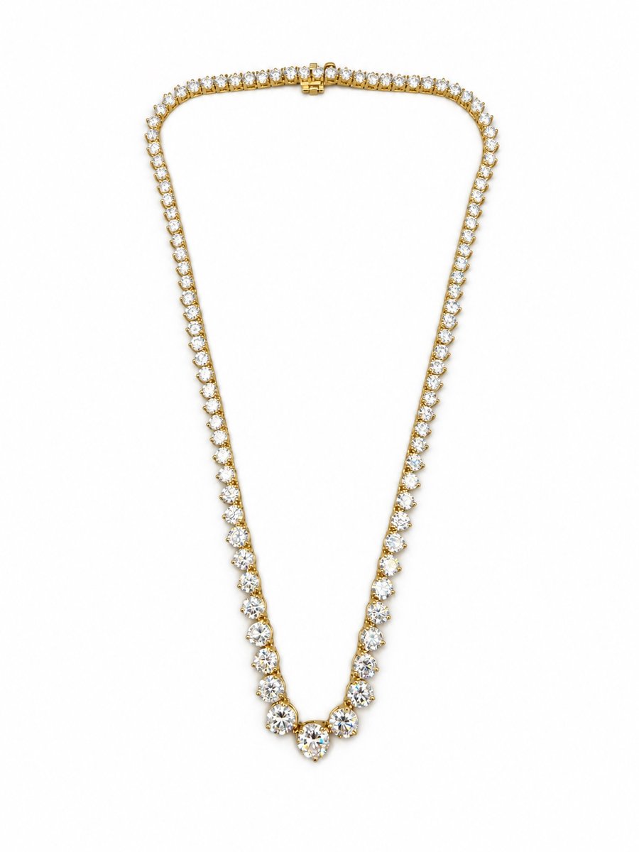 14K Yellow Gold 19.75 Ct. Graduated Diamond Necklace