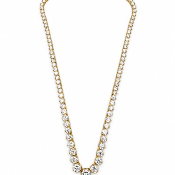 14K Yellow Gold 19.75 Ct. Graduated Diamond Necklace