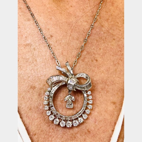 Art Deco Platinum 4.80 Ct. Diamond Necklace