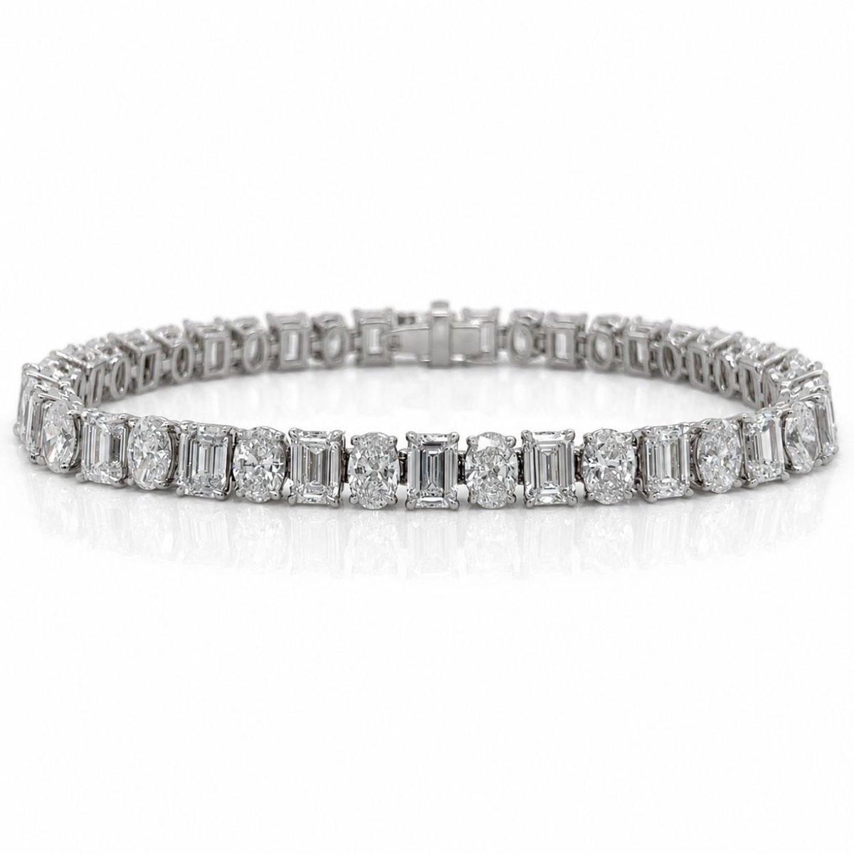 Platinum GIA Certified 15.10 Ct. Diamond Tennis Bracelet