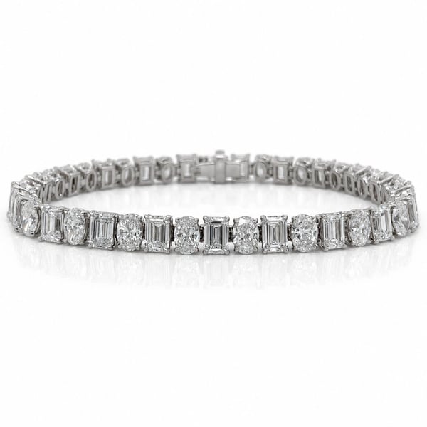 Platinum GIA Certified 15.10 Ct. Diamond Tennis Bracelet