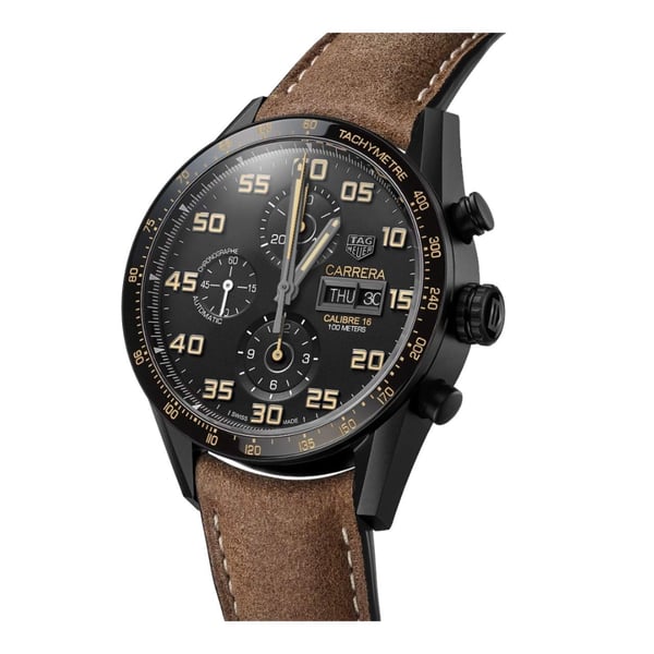 Tag Heuer Carrera Day Date Titanium PVD Mens Watch CV2A84
