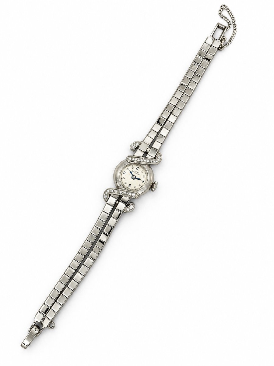 LUCIEN PICCARD 14K White Gold Ladies Cocktail Watch