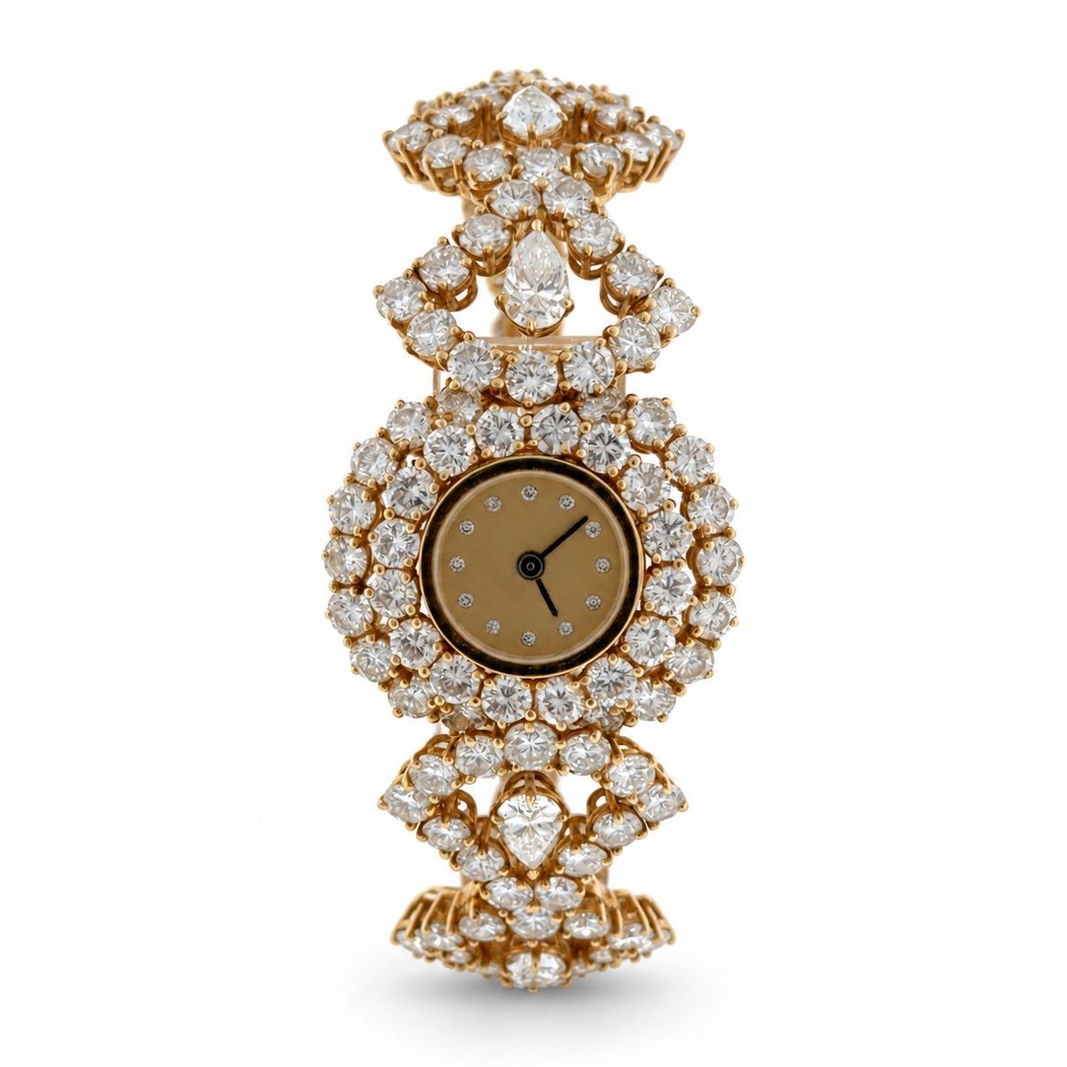 18K Yellow Gold 20.00 Ct. Diamond Cocktail Watch