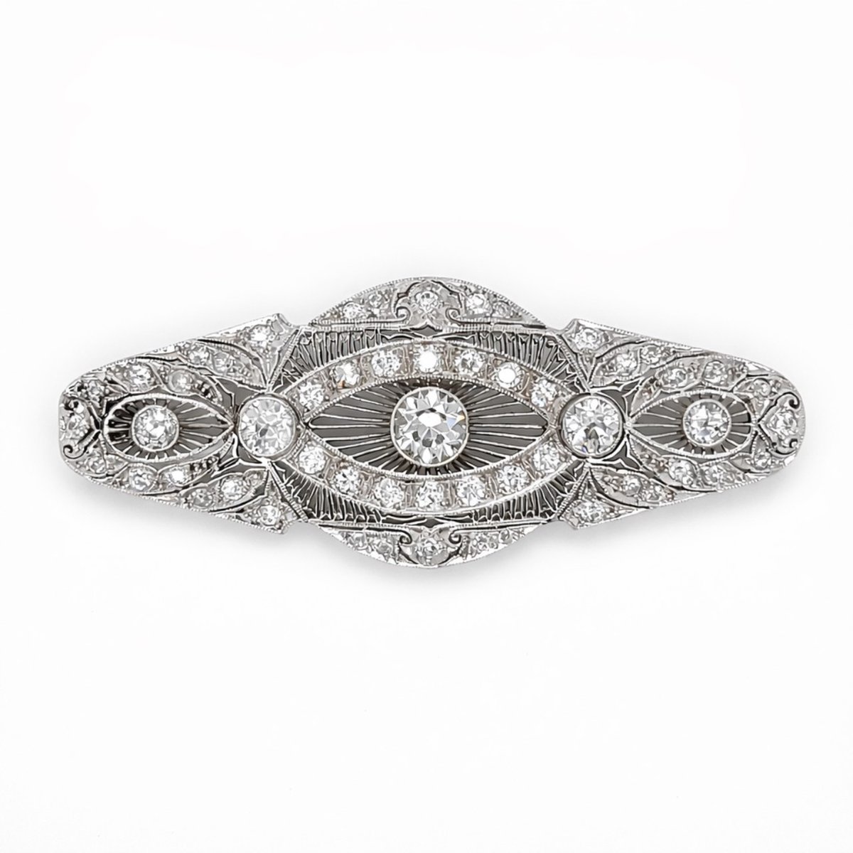 Art Deco Platinum 4.60 Ct. Diamond Pendant/Brooch