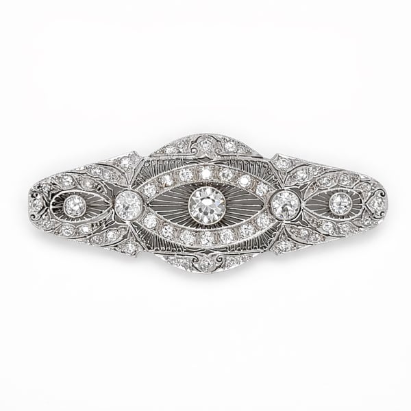 Art Deco Platinum 4.60 Ct. Diamond Pendant/Brooch