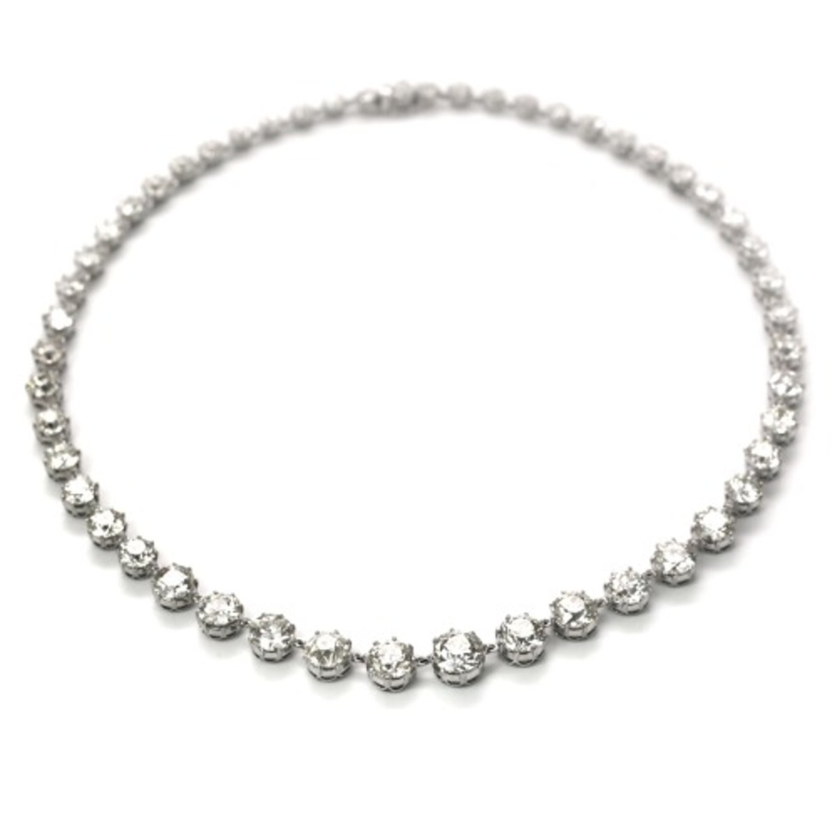 Stunning European Cut Diamond Necklace