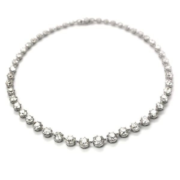 Stunning European Cut Diamond Necklace
