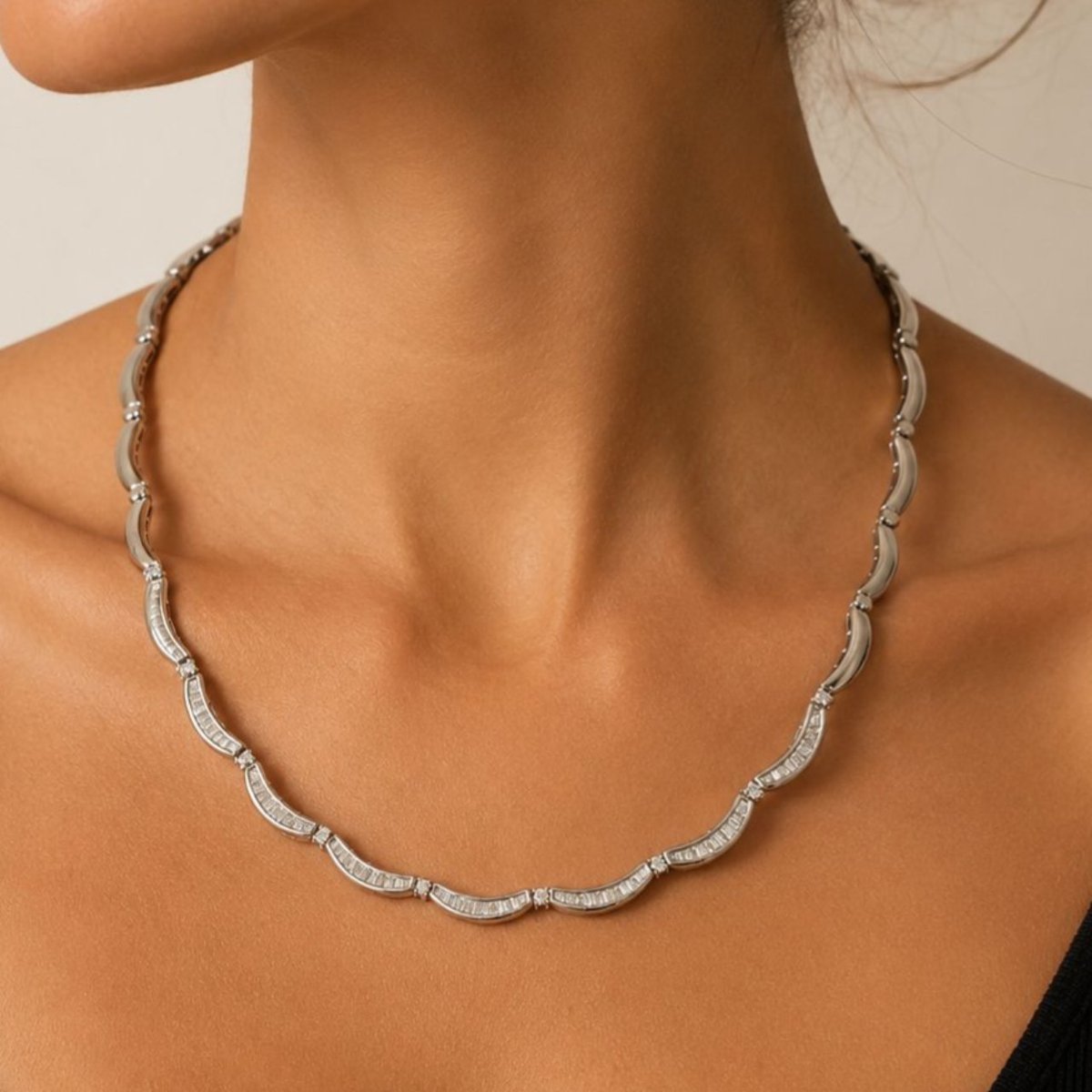 18K White Gold 6.00 Ct. Diamond Necklace
