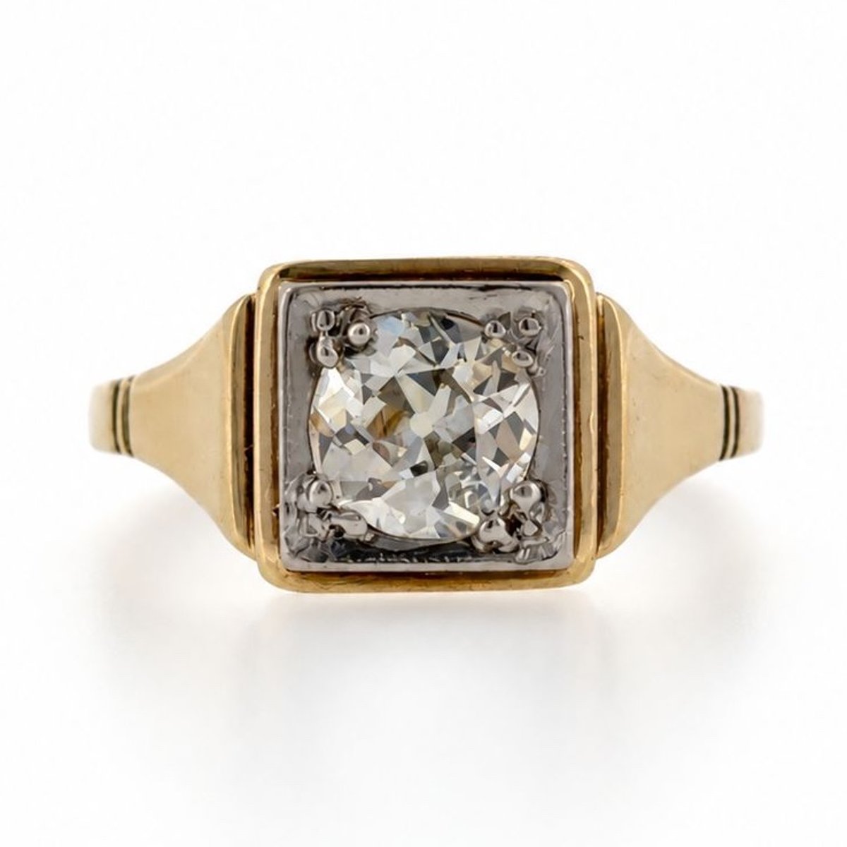 Art Deco 14K Yellow Gold 1.03 Ct. Diamond Ring