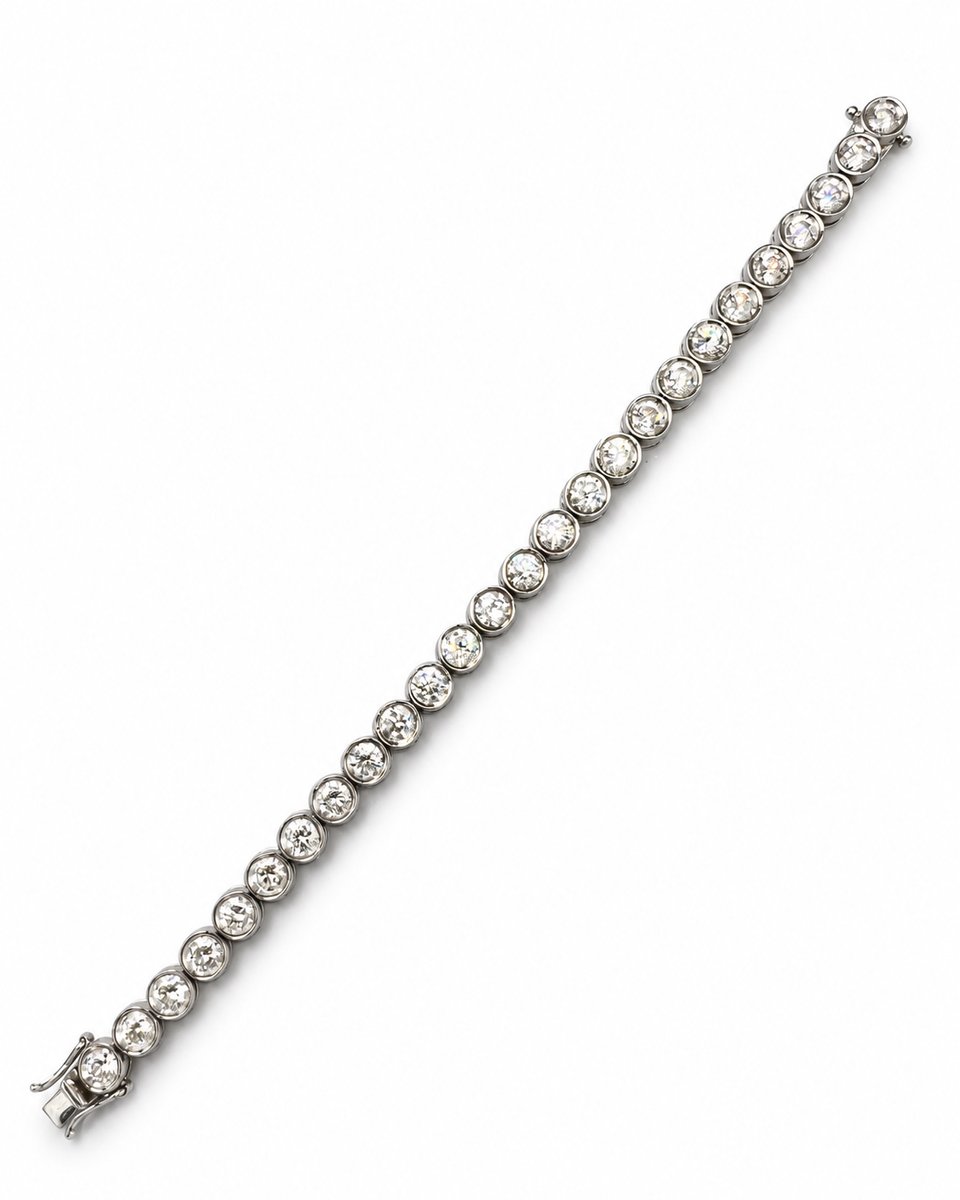 18K White Gold 12.50 Ct. Diamond Tennis Bracelet