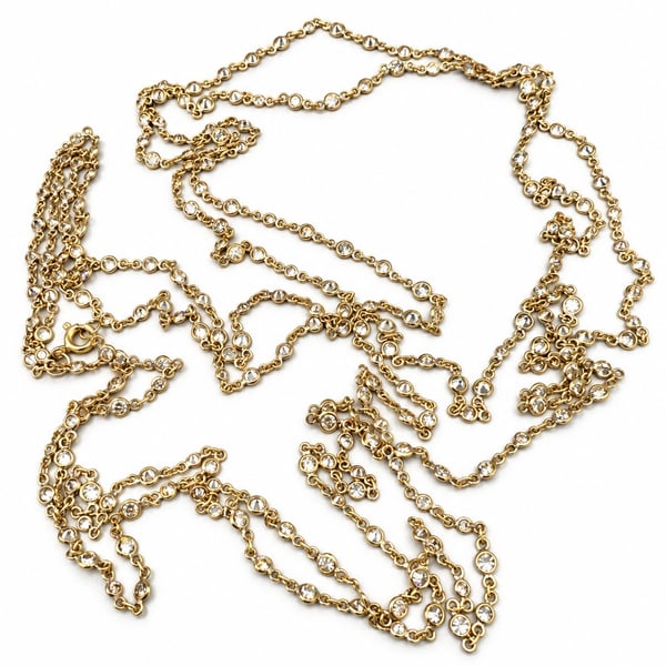18K Yellow Gold 15.00 Ct. Diamond by the Yard Necklace
