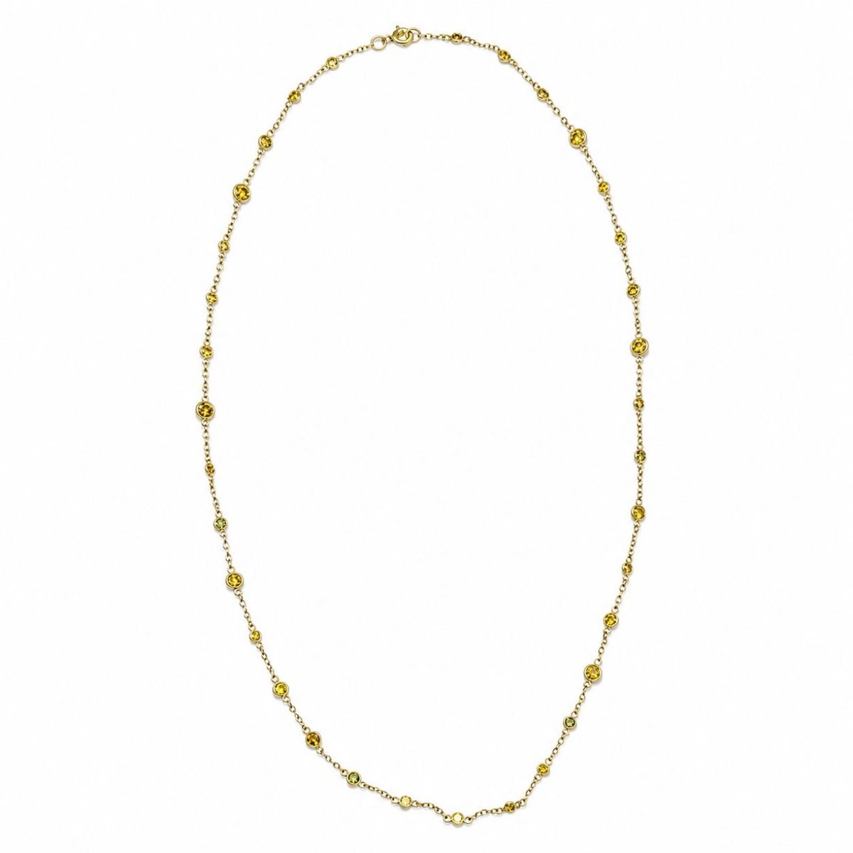 18K Yellow Gold Irradiated Diamond by the Yard Necklace