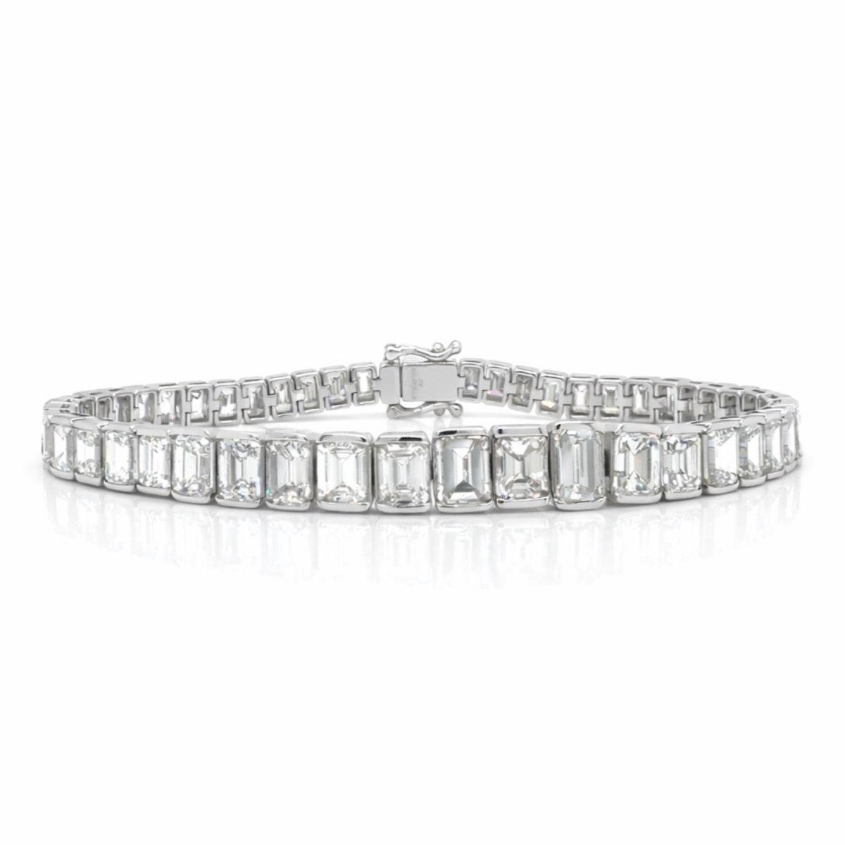 Platinum & 18K White Gold 21.00 Ct. Graduated Diamond Tennis Bracelet