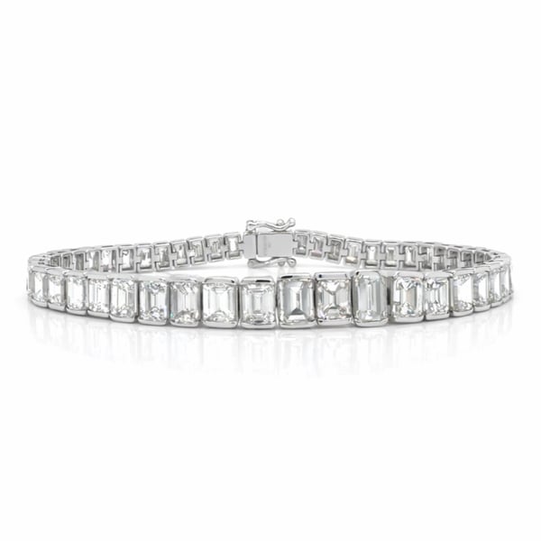Platinum & 18K White Gold 21.00 Ct. Graduated Diamond Tennis Bracelet