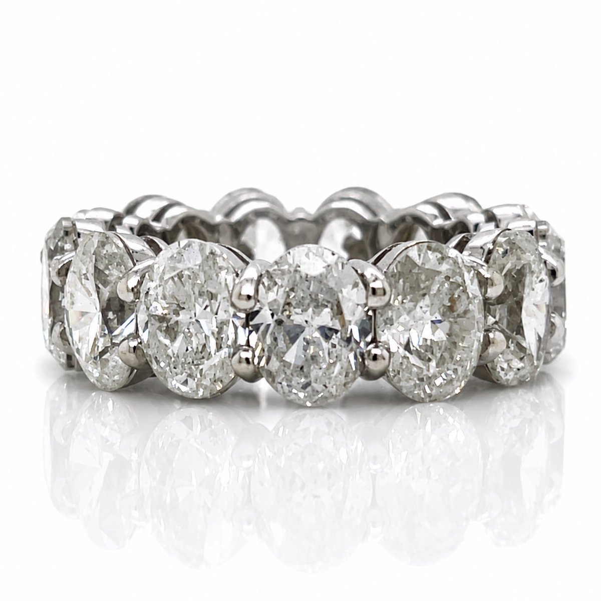 Platinum 13.50 Ct. Oval Diamond Eternity Band