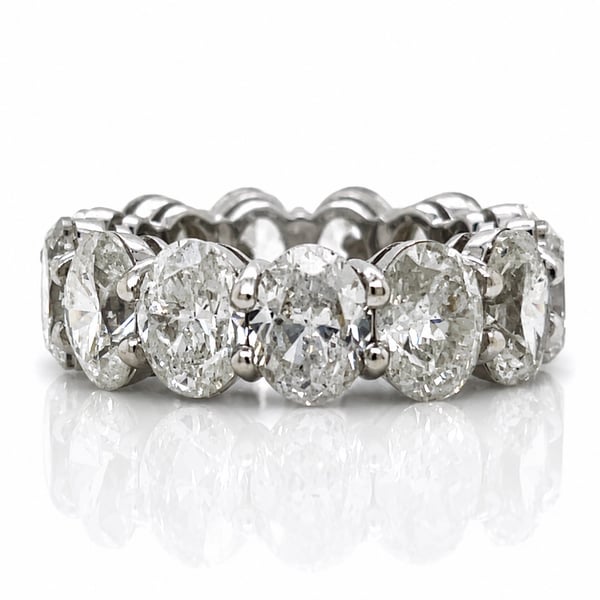 Platinum 13.50 Ct. Oval Diamond Eternity Band