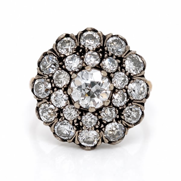 18K Yellow Gold & Silver Top 4.20 Ct. Diamond Ring